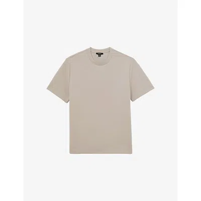 Reiss Mens Stone Bradley Short-sleeved Jersey T-shirt In Gray
