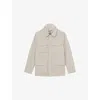 Reiss Mens Stone Bryson Removable-gilet Patch-pocket Stretch-woven Jacket In Neutral