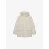 Reiss Mens Funnel-neck Side-pocket Shell Coat Stone In Stone