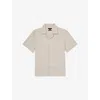 Reiss Mens Nitus Short-sleeved Stretch-woven Shirt Stone In Stone