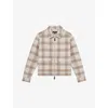 Reiss Mens Varena Checked Regular-fit Wool-blend Overshirt Stone In Multi