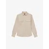 Reiss Mens  Whisper Long-sleeved Cotton Overshirt In Stone