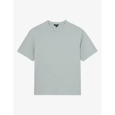 Reiss Mens Tate Relaxed-fit Cotton T-shirt Light Blue Xl
