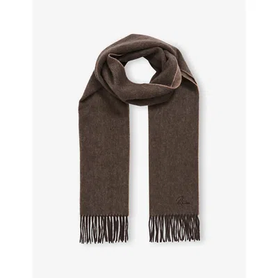 Reiss Mens  Picton Wool And Cashmere Scarf In Taupe