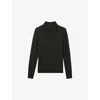Reiss Mens Forest Trafford Long-sleeve Merino-wool Polo Top In Dark Military G
