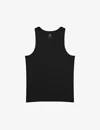 Reiss Black Jaden Stretch-cotton Ribbed Vest In Black