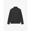 Reiss Mens Washed Black Tore Button-through Denim Overshirt In Washed Black