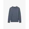 Reiss Mens Airforce Blue Wessex Crewneck Merino-wool Jumper