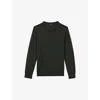 Reiss Mens Dark Military G Wessex Crewneck Merino-wool Jumper