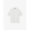 Reiss Mens White Alphonso Cuban-collar Short-sleeve Cotton Shirt In White