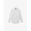 Reiss Mens White Bishopsgate Long-sleeved Cotton-blend Shirt In White