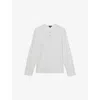 Reiss Mens White Carmello Grandad-collar Stretch-jersey Henley Shirt In White