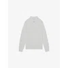 Reiss Mens White Clinton Patch-pocket Long-sleeve Cotton Polo Xs
