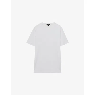 Reiss Mens White Count Crewneck Short-sleeve Cotton T-shirt Xs