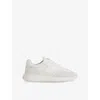 Reiss Mens White Emmett Low-top Leather-suede Trainers Eur 43 / 9 Uk
