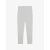 Reiss Mens White Found Drawstring-waist Slim-fit Stretch-woven Trousers In Gray