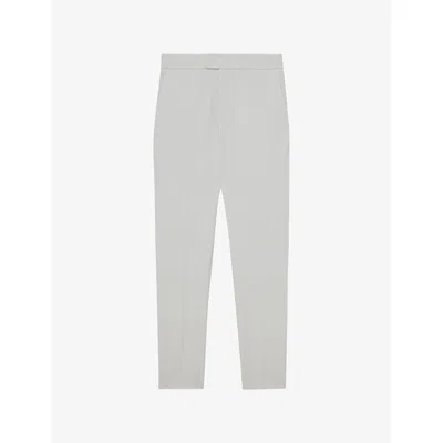 Reiss Mens White Found Drawstring-waist Slim-fit Stretch-woven Trousers