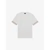 Reiss Mens White Oscar Short-sleeved Stretch-woven T-shirt In White