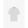 Reiss Mens Regis Half-zip Short-sleeve Stretch-woven Polo White In Gray