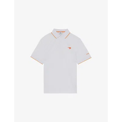 Reiss Mens  X Mclaren Crypto Logo-embroidered Cotton Polo Shirt In White