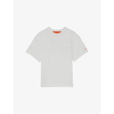 Reiss Mens White  X Mclaren Nakata Rubberised-logo Cotton T-shirt