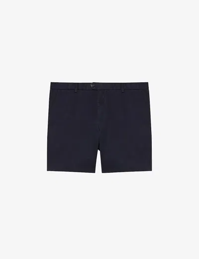 Reiss Mens Navy Wicket Stretch-cotton Chino Shorts In Blue