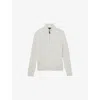 Reiss Mens Winter White Greenford Funnel-neck Stretch-knit Jumper Xs
