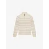 Reiss Mens Winter White Oatmeal Claus Half-zip Wool-blend Fairisle Jumper Xs In Neutral