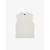 Reiss Mens Winter White Walton V-neck Knitted Vest In White
