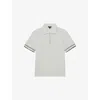 Reiss Mens White Zain Short-sleeved Stretch-woven Polo Shirt Xs