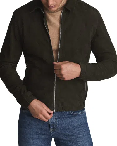 Reiss Mercury Suede Jacket In Brown