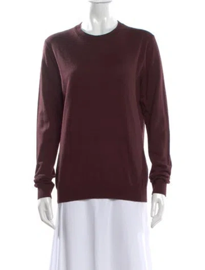 Pre-owned Reiss Merino Wool Crew Neck Sweater In Burgundy