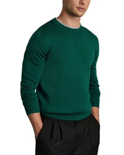 Reiss Herb Green Merino Wool Crew-neck Jumper
