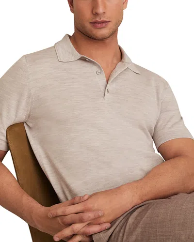 Reiss Merino Wool Polo Shirt In Brown