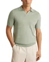 Reiss Mens Duchie Knitted Wool Polo Shirt Chocolate Brown Xl