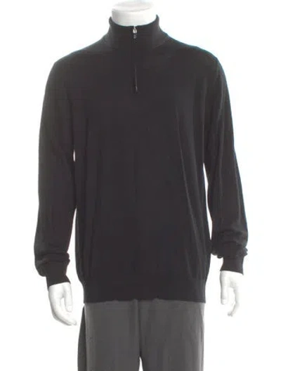 Pre-owned Reiss Merino Wool Turtleneck Polo Sweater In Gray