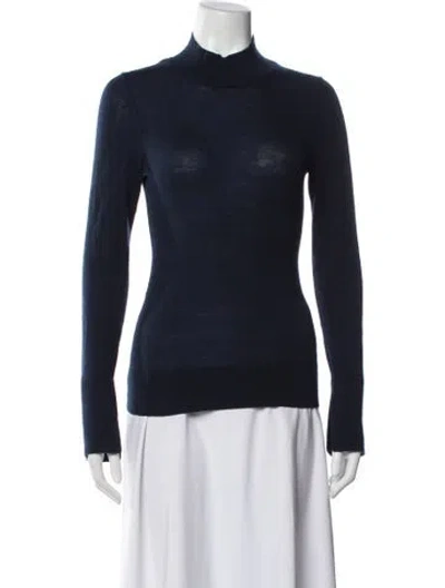 Pre-owned Reiss Merino Wool Turtleneck Sweater In Blue
