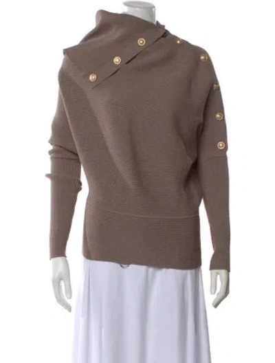 Pre-owned Reiss Merino Wool Turtleneck Sweater In Neutral