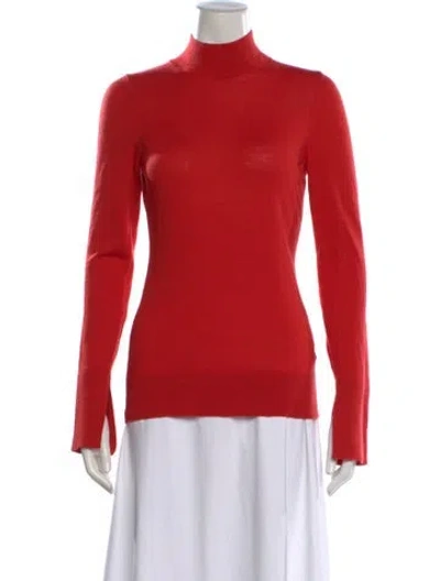 Pre-owned Reiss Merino Wool Turtleneck Sweater In Red
