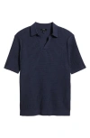 Reiss Merit Cotton Blend Polo In Blue