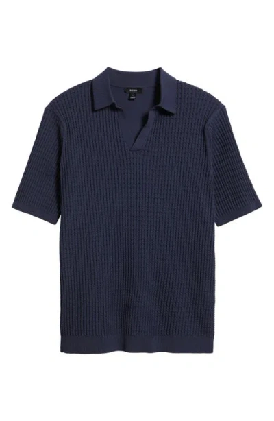 Reiss Merit Cotton Blend Polo In Blue