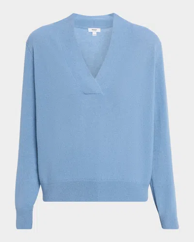 Reiss Womens Blue Mia V-neck Long-sleeve Cashmere Jumper