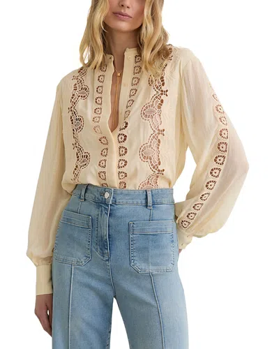 Reiss Mia Lace Blouse In Neutral