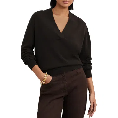 Reiss Mia Relaxed Fit Cashmere Blend Sweater In Chocolate Brown