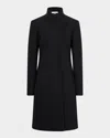 Reiss Mia Stand-collar Wool Blend Coat In Black
