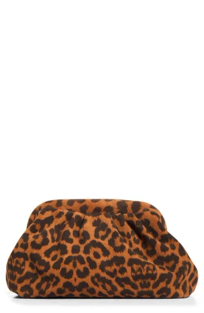 Reiss Mia Suede Frame Clutch In Animal Print