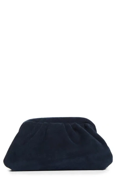 Reiss Mia Suede Frame Clutch In Blue