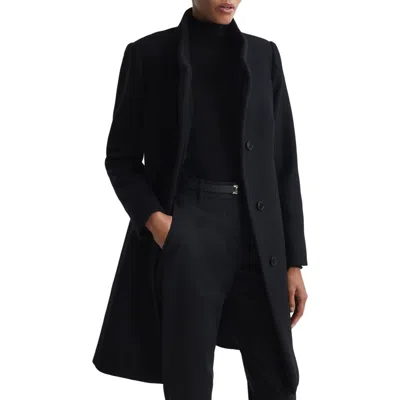 Reiss Mia Wool Blend Coat In Black