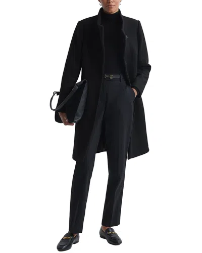 Reiss Mia Wool-blend Mid Length Coat In Black