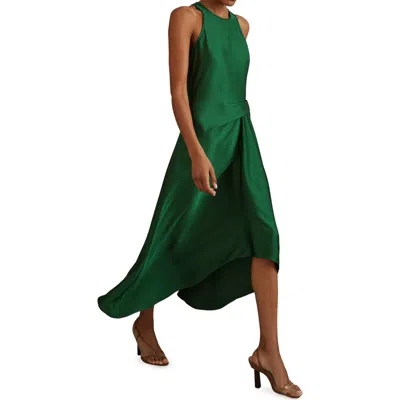 Reiss Petites Micah Draped Occasion Dress In Green